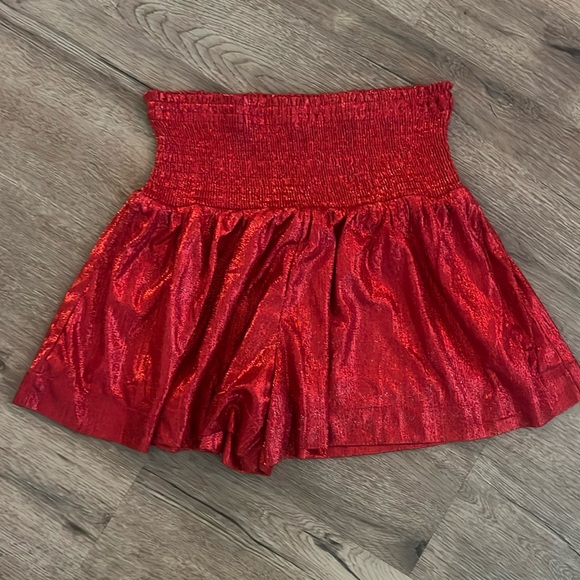 TCEC Red Glitter Shorts - Picture 1 of 3